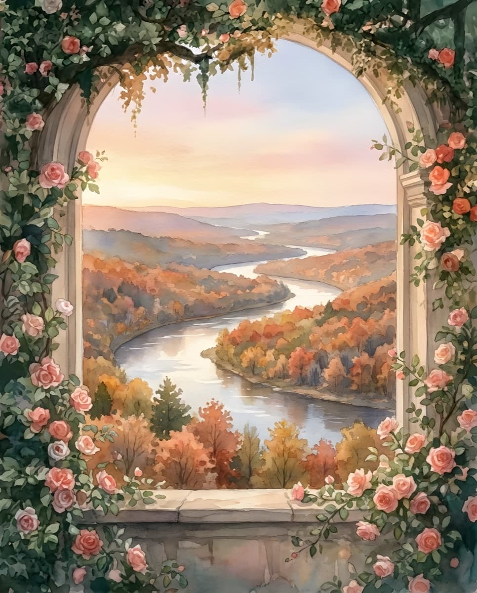 Watercolor art generated in InkEngine